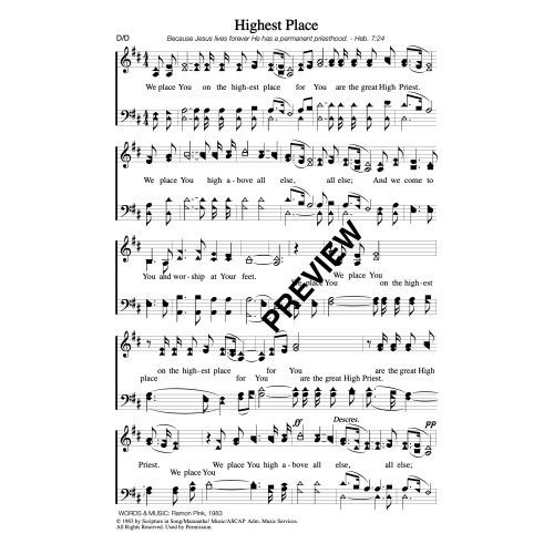 Highest Place - PDF Sheet Music