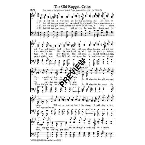 The Old Rugged Cross-PDF Sheet Music