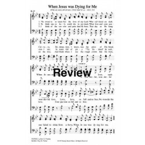 When Jesus was Dying for Me-PDF Sheet Music